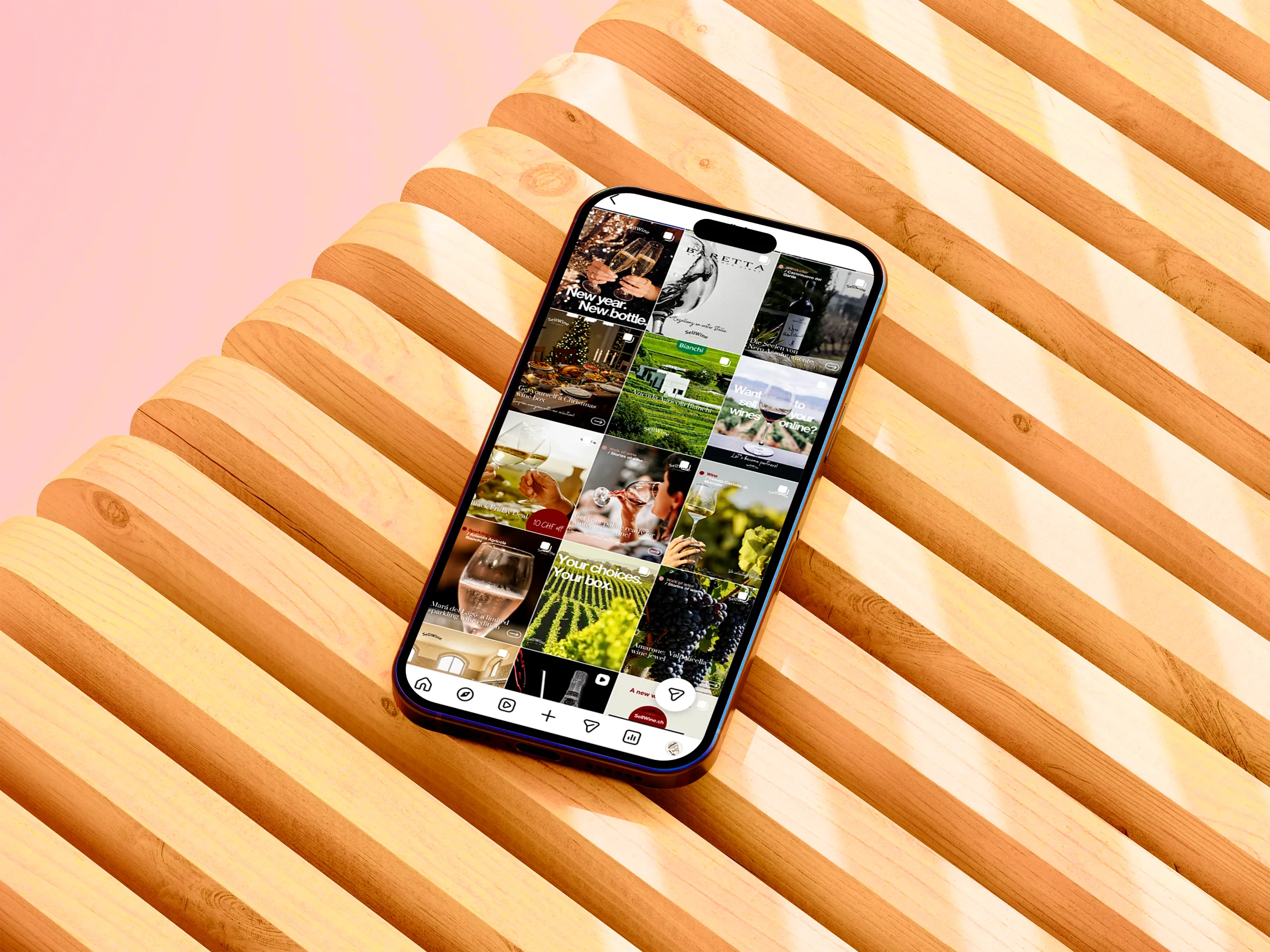 SellWine, mobile social creatives produced as reserve assets for the premium brand