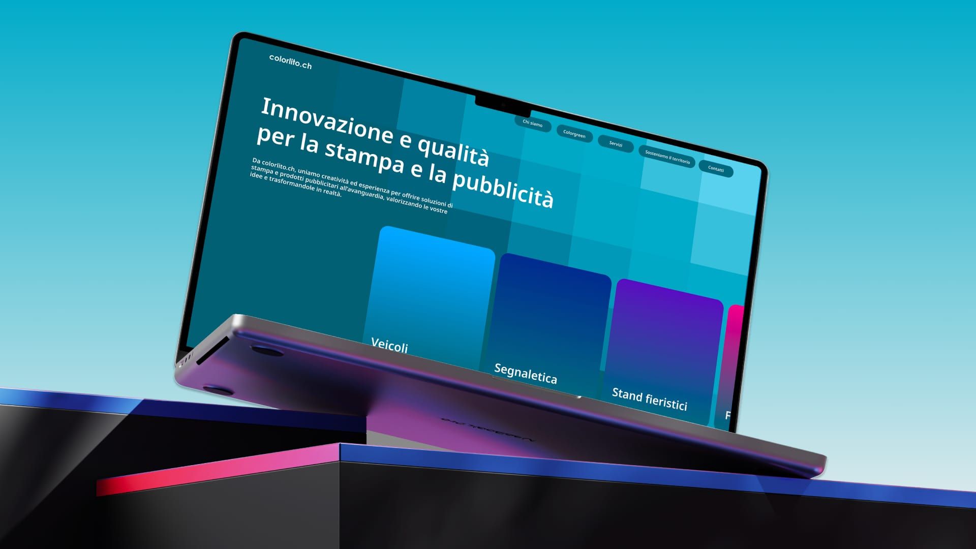 Colorlito, website homepage with services and corporate hero