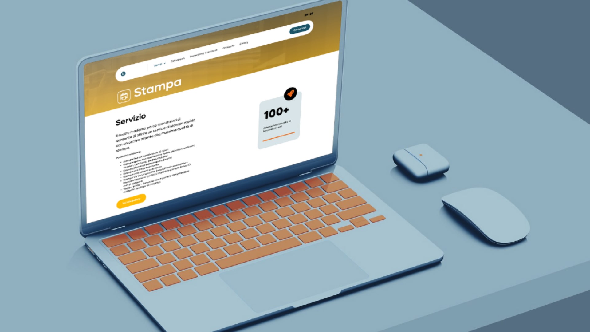 Colorlito, vertical landing page for the print service