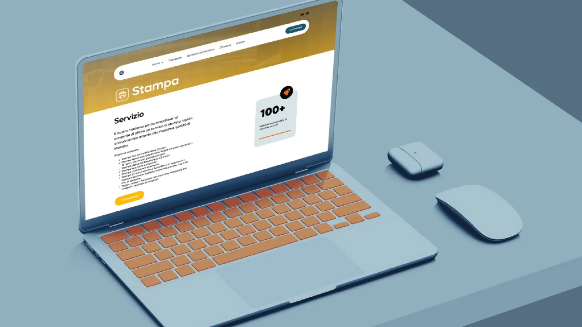 Colorlito, landing page verticale per servizio di stampa